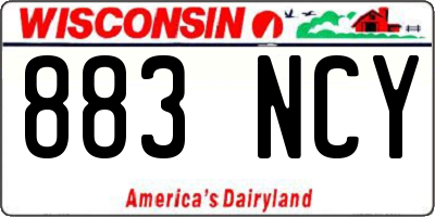 WI license plate 883NCY