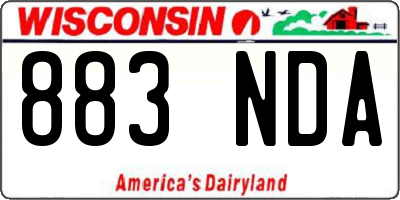 WI license plate 883NDA