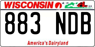 WI license plate 883NDB