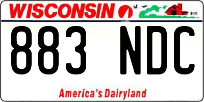 WI license plate 883NDC