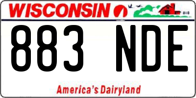 WI license plate 883NDE