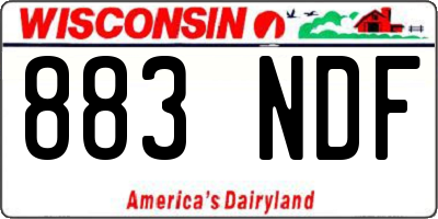 WI license plate 883NDF