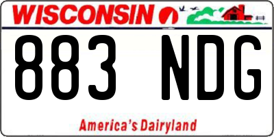 WI license plate 883NDG