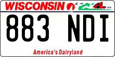 WI license plate 883NDI