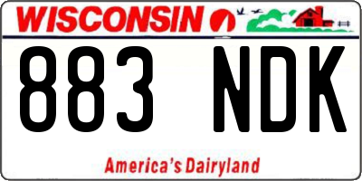 WI license plate 883NDK