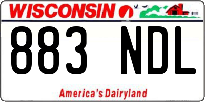 WI license plate 883NDL