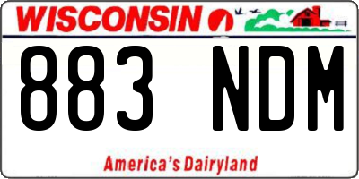 WI license plate 883NDM