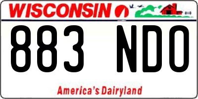 WI license plate 883NDO