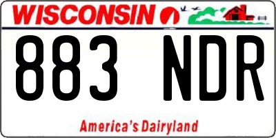WI license plate 883NDR