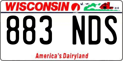 WI license plate 883NDS