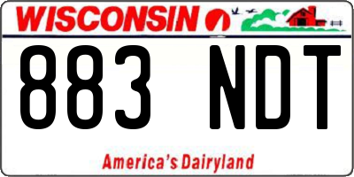 WI license plate 883NDT