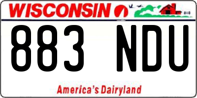 WI license plate 883NDU