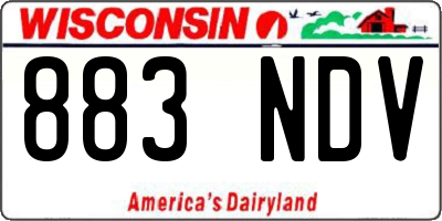 WI license plate 883NDV