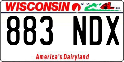 WI license plate 883NDX