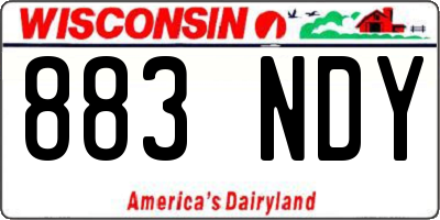 WI license plate 883NDY