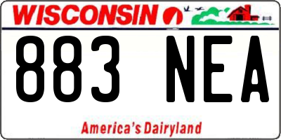 WI license plate 883NEA