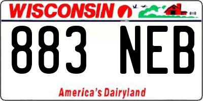 WI license plate 883NEB