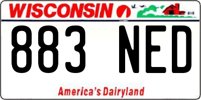 WI license plate 883NED