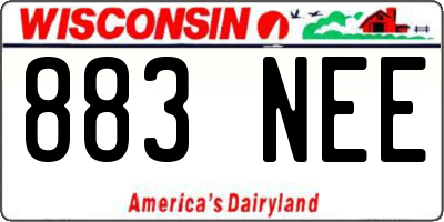 WI license plate 883NEE