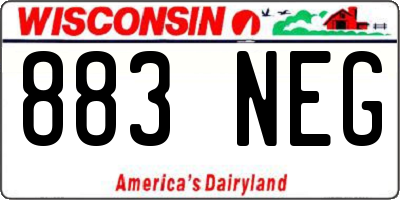 WI license plate 883NEG