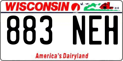 WI license plate 883NEH