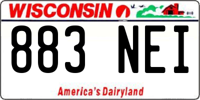 WI license plate 883NEI