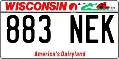 WI license plate 883NEK