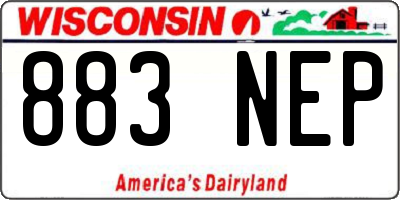 WI license plate 883NEP