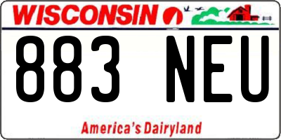 WI license plate 883NEU