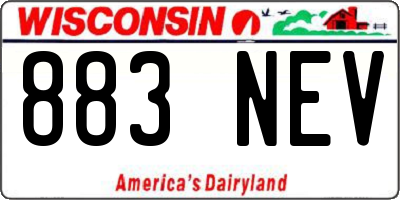 WI license plate 883NEV