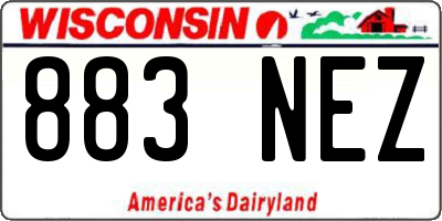 WI license plate 883NEZ