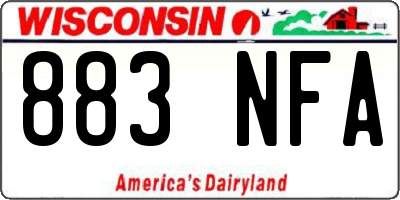 WI license plate 883NFA