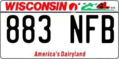 WI license plate 883NFB