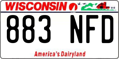 WI license plate 883NFD