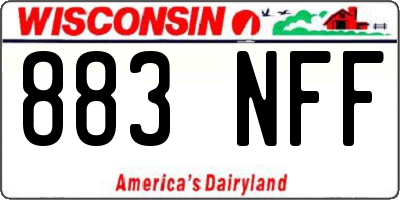 WI license plate 883NFF