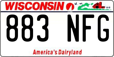 WI license plate 883NFG