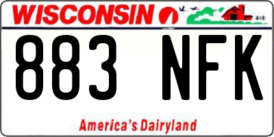 WI license plate 883NFK