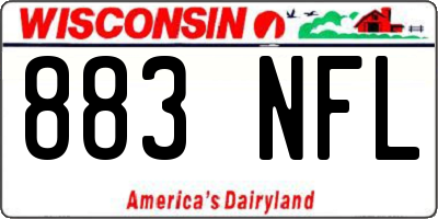 WI license plate 883NFL