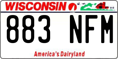 WI license plate 883NFM