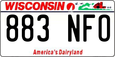 WI license plate 883NFO
