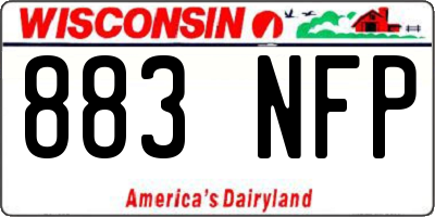 WI license plate 883NFP