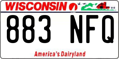 WI license plate 883NFQ