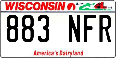 WI license plate 883NFR