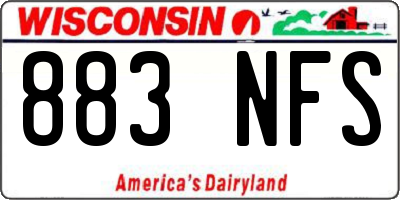 WI license plate 883NFS
