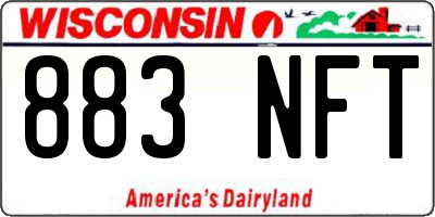 WI license plate 883NFT