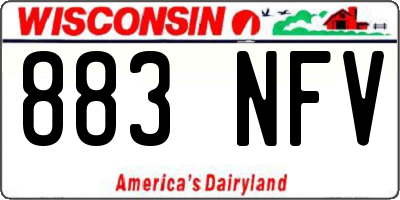 WI license plate 883NFV