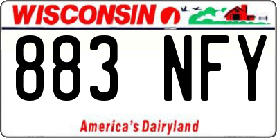 WI license plate 883NFY