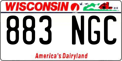 WI license plate 883NGC