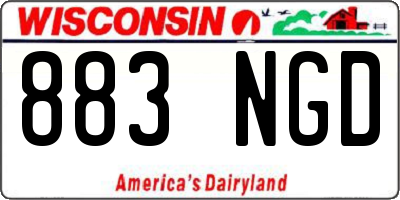 WI license plate 883NGD