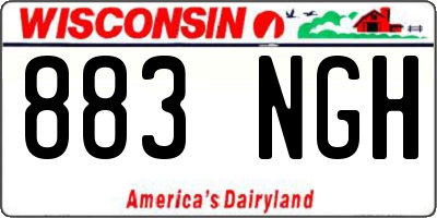 WI license plate 883NGH